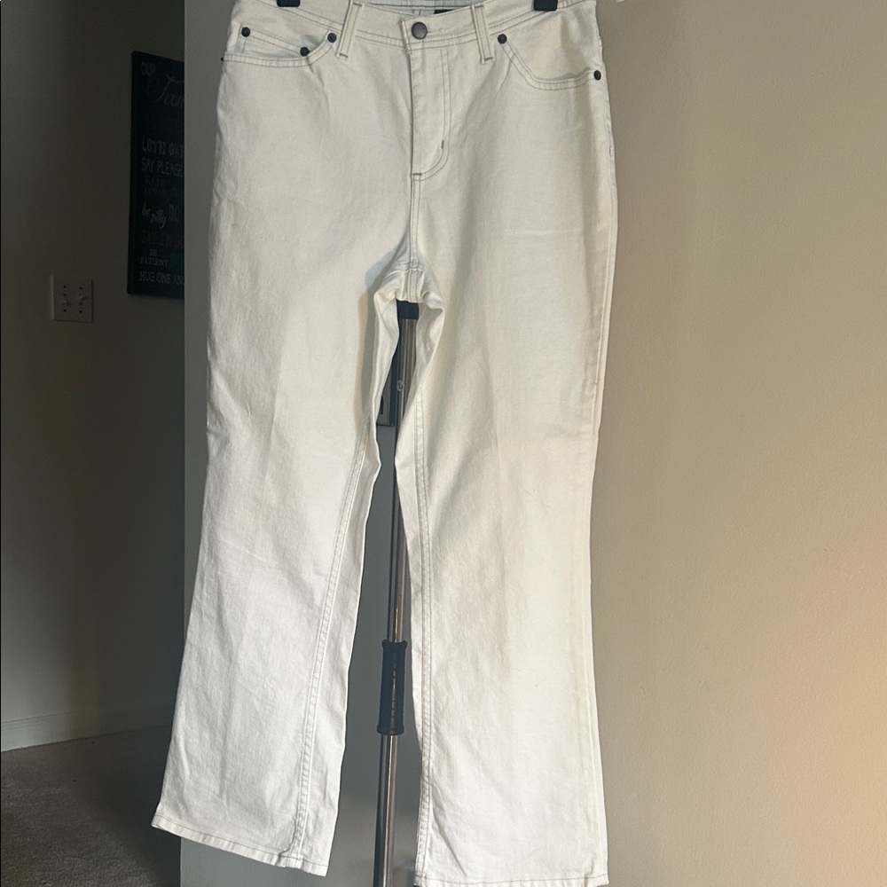 Denim&Co Women's White Boot Cut Jeans